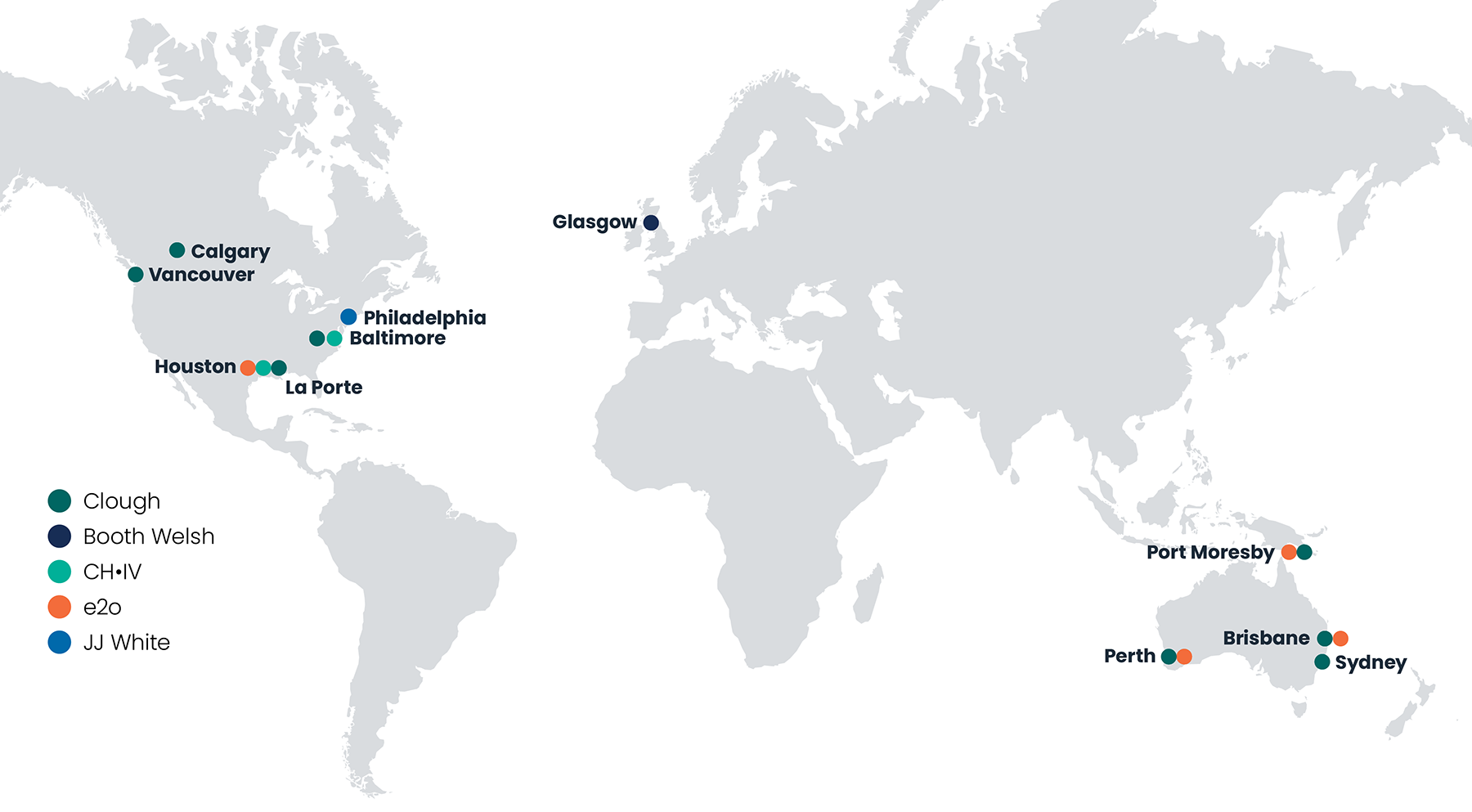 Clough's global locations